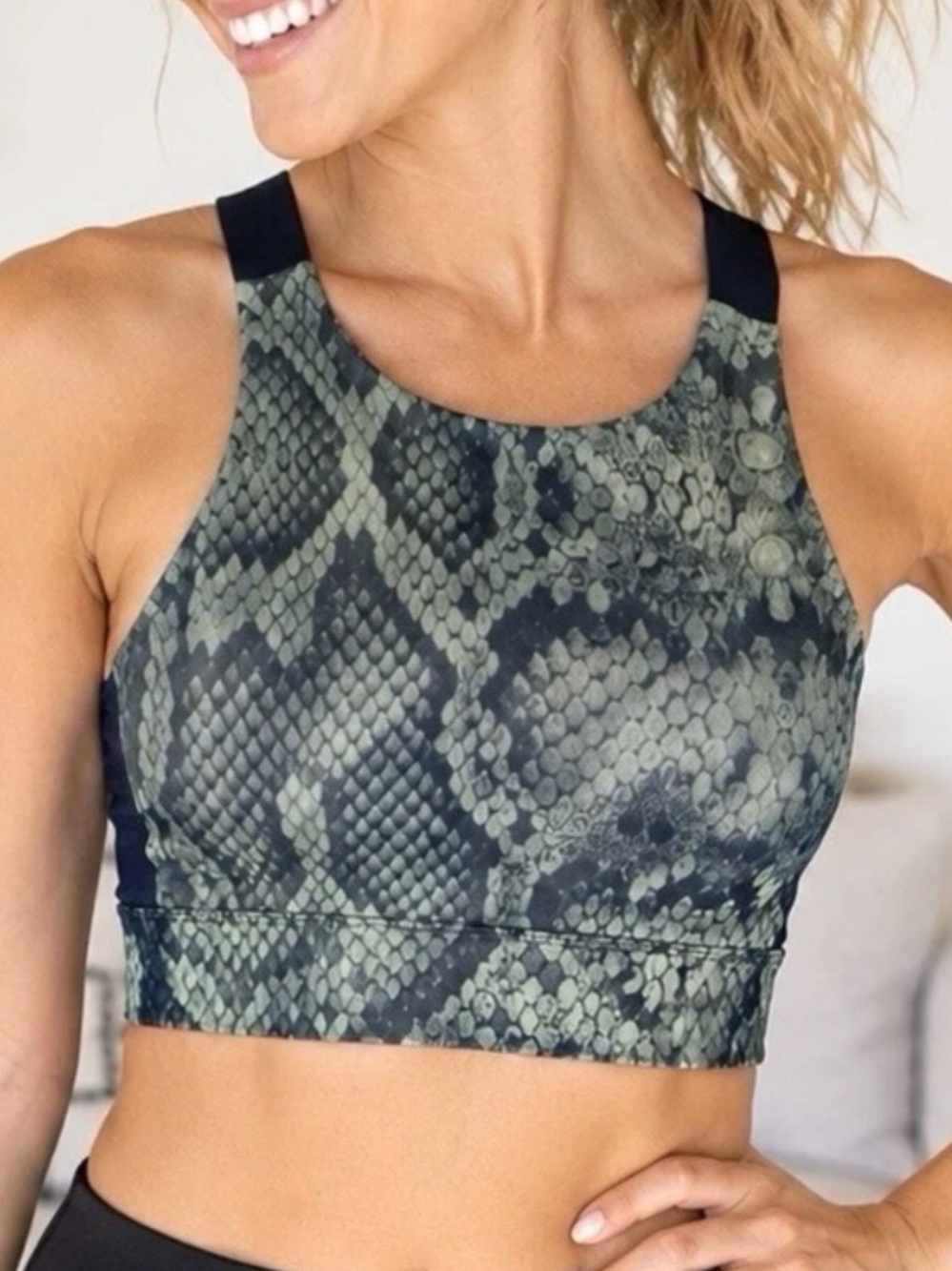 Varley Snakeskin Print Sports Bra